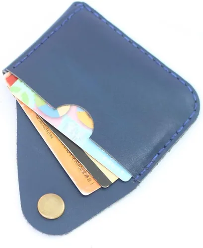 Vista 26 de Leather Card Holder Wallet, Compact Design with Slots for Cards and Cash (light brown)