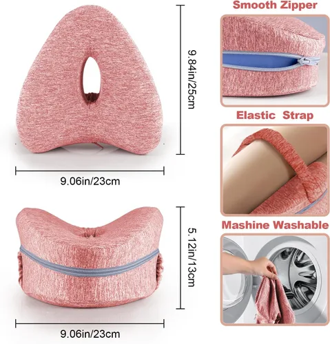 Vista 2 de Almohada de rodilla para dormir de lado, almohada de piernas para dormir, almohada de rodilla con correa, almohada de alineación entre las piernas