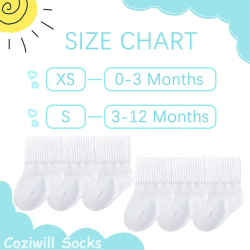 Vista 7 de Calcetines de bebé recién nacido sin costuras, calcetines para bautizo, bautizo, bebés, niñas y niños, 0-33-12 meses, paquete de 612