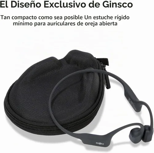 Vista 3 de Ginsco Estuche Universal de Conducción Ósea Compatible con Auriculares Deportivos de Oreja Abierta SHOKZ New OpenRun Pro 2/Pro 2 Negro