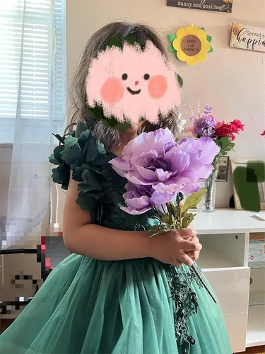 Vista 5 de Weileenice Vestido de encaje para niña de flores, para boda, Navidad, fiesta