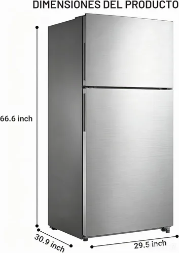 Vista 4 de Refrigerador de 30" con congelador superior independiente, refrigerador sin escarcha de 18,0 pies cúbicos, refrigerador de tamaño completo