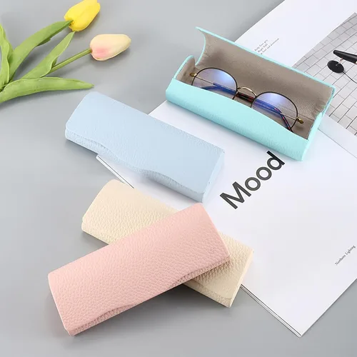 Vista 2 de Abwuulq Fundas para gafas para mujer, carcasa rígida delgada para gafas, adecuadas para marcos pequeños y medianos