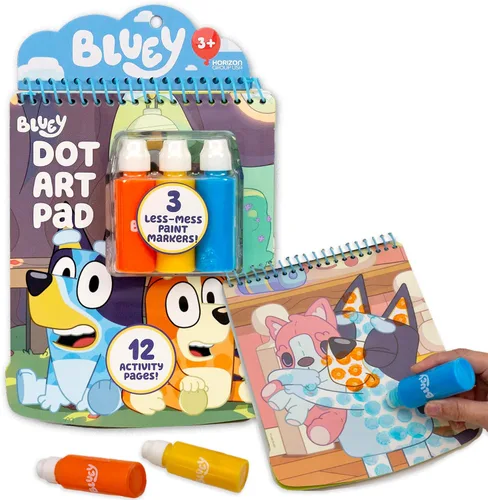 Vista 9 de Horizon Group USA Baby Shark Dot - Bloc de arte y marcadores, bloc de pintura de actividades encuadernadas en espiral, dabbers aptos para viajes