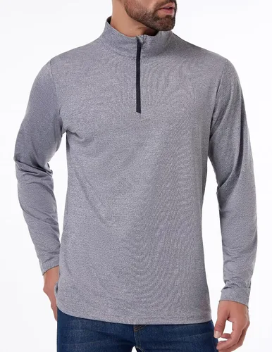 Vista 2 de Paquete de 4 sudaderas de manga larga con cremallera de un cuarto para hombre, de rendimiento activo, atlético, de secado rápido