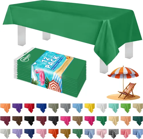 Vista 59 de Mantel de plástico de alta calidad - 54 in. x 108 pulgadas. Grandipity - Mantel rectangular (6 y 12 unidades), Agua (Aqua)