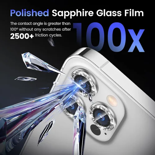 Vista 6 de Tensea Protector de lente de cámara compatible con iPhone 12 Pro Max, cubierta de vidrio templado de aleación de aluminio de metal, accesorios