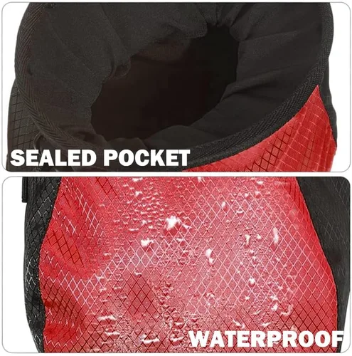 Vista 3 de Bolsa de tiza de escalada - Bolsa de tiza negra ajustable para equipos de escalada en roca