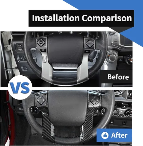 Vista 2 de Voodonala Funda decorativa para volante de 4Runner para Toyota Tacoma 2014-2021 Tundra Sequoia 2018-2021 Toyota 4Runner SUV 2010-2021