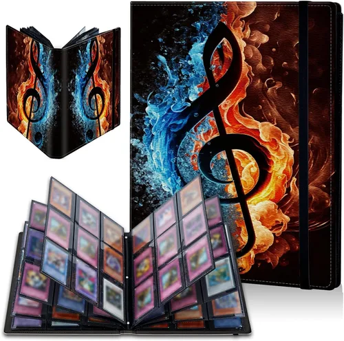 Vista 10 de Carpeta de tarjetas de gato negro y luna, 9 bolsillos para álbum de tarjetas intercambiables, carga lateral, 360 bolsillos, tarjetero de poliuretano