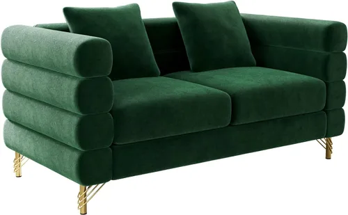 Vista 8 de Wrofly Sofá Nube para Sala de Estar, Loveseat Moderno de Terciopelo de Asiento Profundo Muy Acolchado de 59" con 2 Almohadas, Cómodo Sofá de Amor