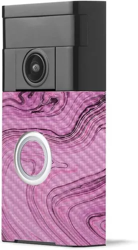 Vista 9 de MightySkins - Piel de fibra de carbono para timbre de video con anillo – Madera abstracta Acabado de fibra de carbono texturizado protector