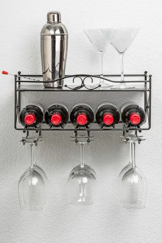 Vista 2 de Mango Steam soporte para botellas de vino y copas, para pared