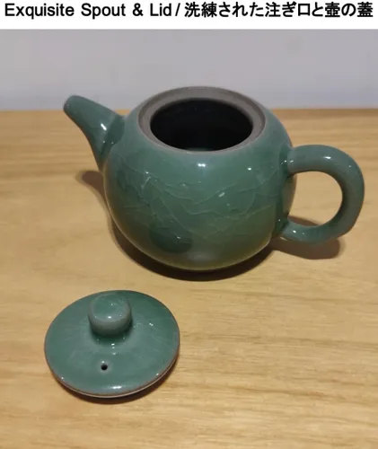 Vista 5 de Tetera Celadon, tetera de porcelana verde jade, utensilio de té de kungfu, ceremonia de té, 4 colores opcionales, (verde claro)