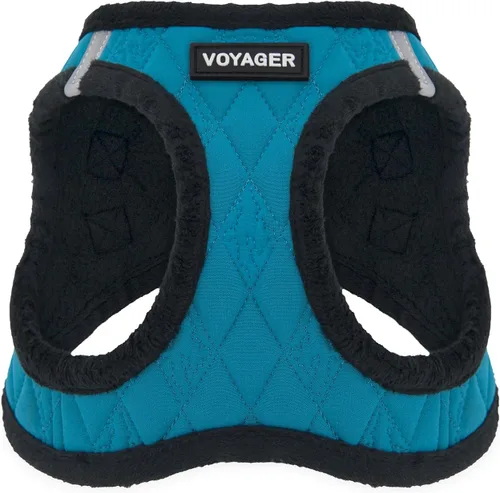 Vista 15 de Best Pet Supplies - Arnés para todo clima de malla y felpa, reflectante y antitirones, para perros/gatos pequeños/medianos, cierre de gancho y felpa
