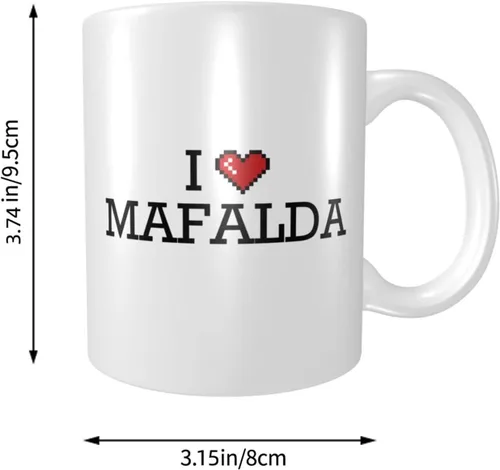 Vista 2 de Taza divertida con texto en inglés "I Love Mafalda", regalos para papá, cosas para adolescentes y niñas