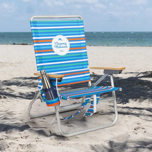Vista 2 de Tommy Bahama 4-Position Extended seat Height Easy in-Easy Out Folding Backpack Beach Chair