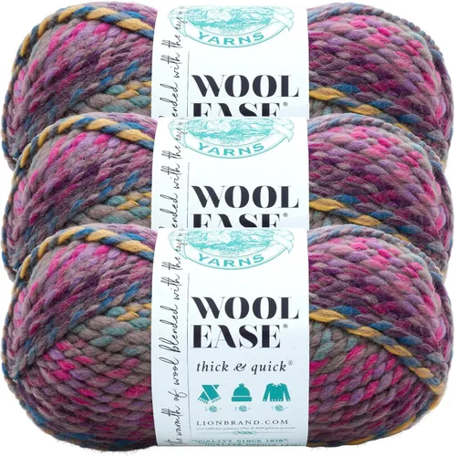 Vista 185 de Lion Brand Yarn - Ovillo de lana Wool-Ease Thick & Quick color fuerza aérea Super Bulky Wool Acrylic Blend Fiber for Soft Hats, Sweaters, Chunky