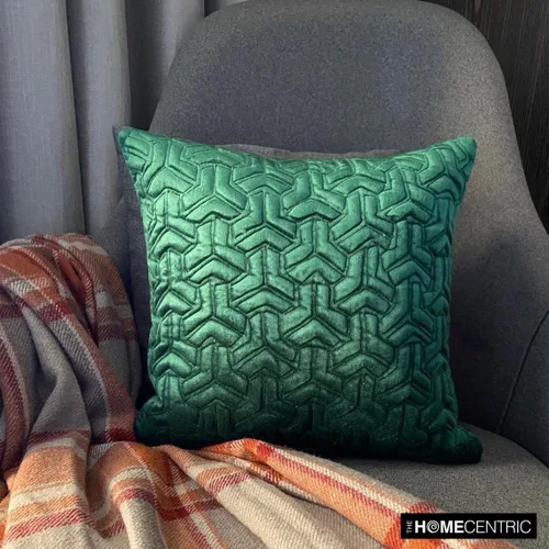 Vista 2 de The HomeCentric Funda de almohada con cremallera, fundas decorativas de color verde esmeralda de 12 x 12 pulgadas, fundas de almohada acolchadas
