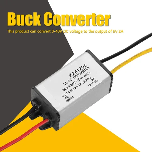 Vista 7 de Maxmartt Convertidor CC de 24 V a 12 V 5 A 60 W, convertidor de voltaje, adaptador de corriente CC impermeable, transformador resistente