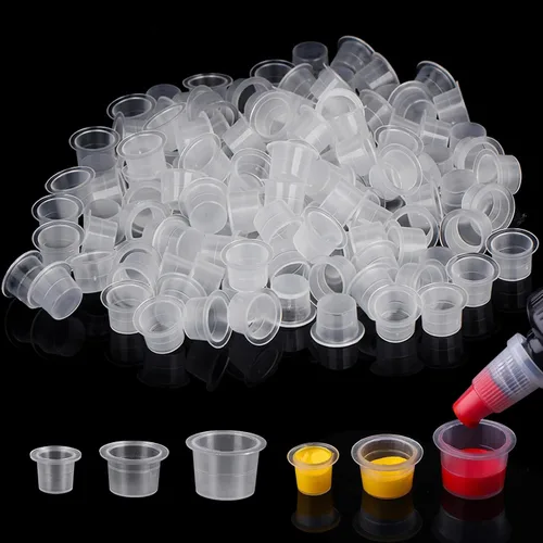 Vista 8 de Autdor Tapas de tinta pequeñas – 200 piezas de vasos de pigmento de tatuaje, vasos desechables de tinta de tatuaje para Microblading, maquillaje