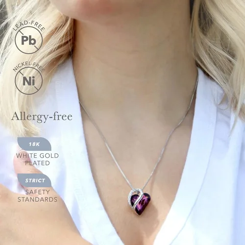 Vista 2 de Leafael - Collares para mujer, dije de corazón de amor infinito con cristales de piedra natal, cadena chapada en plata de 18 + 2 pulgadas, regalo