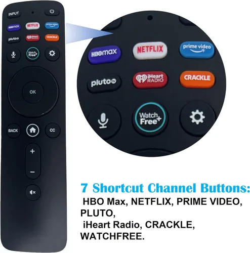 Vista 7 de Control remoto por voz para Vizio Smart TV, XRT260 Reemplazo remoto para todos los televisores Vizio LED LCD HD 4K UHD HDR Smart TV con teclas