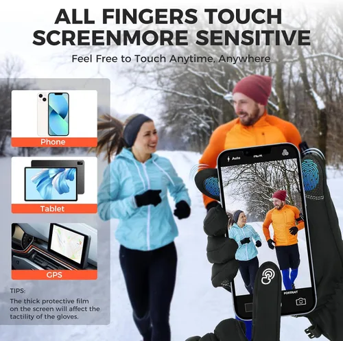 Vista 3 de AURUZA Winter Gloves for Men Womens, Waterproof Cycling Gloves for Men and Womens Cold Weather, Touch Screen Anti-Slip Gloves