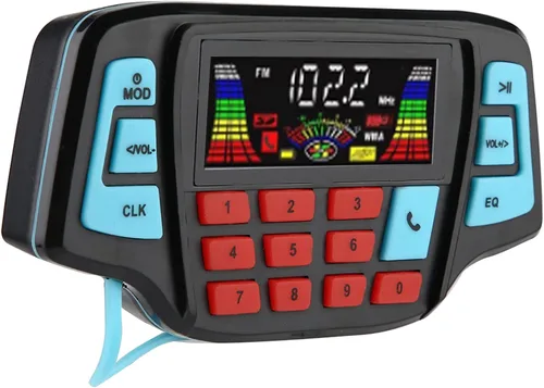 Vista 9 de AMONIDA Altavoces estéreo para motocicleta, reproductor de MP3 de motocicleta, sistema de altavoces estéreo de audio USB, portador de tarjeta