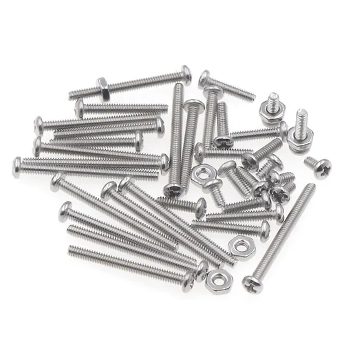 Vista 4 de Juego surtido de tornillos Phillips de cabeza plana de acero inoxidable #2-56 UNC y tuercas 220PCS, 9 Sizes, 5/32" to 1" Length, Imperial