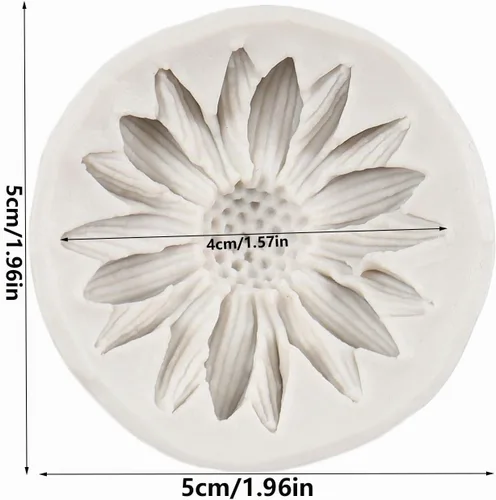 Vista 3 de Moldes de silicona de girasol, molde de fondant de flores de crisantemo para decoración de pasteles, decoración de cupcakes, caramelo de chocolate