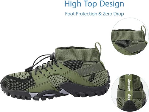 Vista 3 de Mens Womens Water Hiking Shoes Trail Running Shoes High Top Slip Resistant Swim Wading Shoes Barefoot Aqua for Beach Sailing Orthopedic Walking