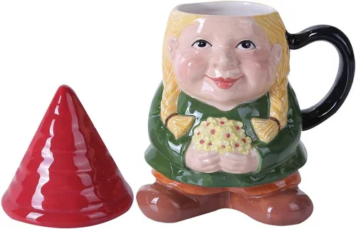 Vista 2 de Pacific Giftware Gnomo Sweet Lady Gnome Lidded Café Té Taza Cerámica