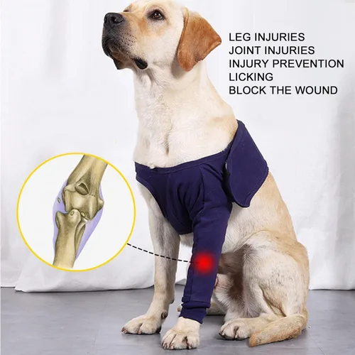 Vista 4 de Luqeeg Codera protectora para perro, almohadillas protectoras de codo transpirables, cómodo, altamente elástico, a prueba de lamidas, soporte