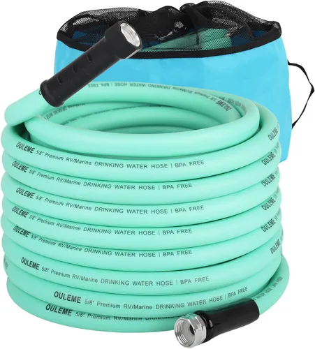 Vista 7 de OULEME: Manguera de agua potable premium para caravana de 25 pies con bolsa de almacenamiento, 5/8" para remolque de viaje, caravana y uso marino