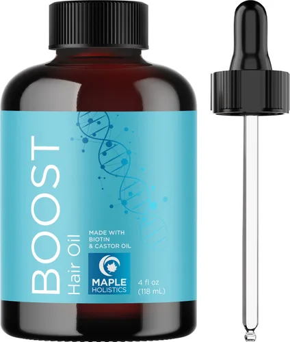 Vista 3 de Juego de 4 piezas de biotina – Champú, acondicionador, aceite y suero con cafeína, aceite de ricino negro, aceite esencial de romero y aminoácidos