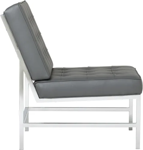 Vista 6 de Silla Ashlar Modern Accent en piel mezclada, cromo/gris