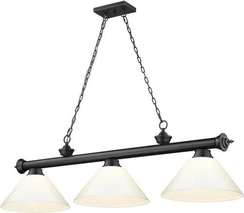 Vista 11 de Z-Lite 2306-3BP-PWH - Colgante de billar con cordón, 3 luces, 180 vatios totales, chapado en bronce