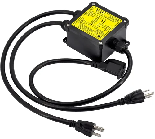 Vista 7 de Interruptor de transferencia automática de 15 amperios AC120V, interruptor de transferencia automática ATS (cables centrales + NEMA 5-15P)