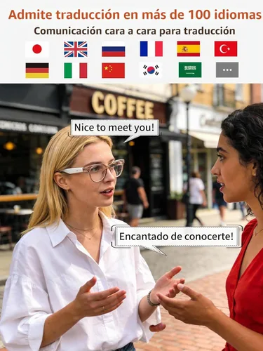 Vista 5 de Gafas Bluetooth para mujeres y hombres con Bluetooth 5.4, gafas de traducción con bloqueo de luz azul y lentes de cambio de color, asistente de voz