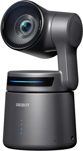 Vista 12 de OBSBOT Tiny PTZ 4K Webcam, Encuadre y enfoque automático alimentado por IA, cámara de videoconferencia 4K con micrófonos omnidireccionales duales