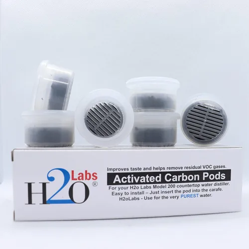 Vista 2 de Cápsulas de carbón activado para destilador de agua H2o Labs Model 200