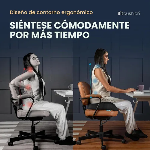Vista 2 de Cojín de asiento de alivio de presión para dolor de coxis, ciática y almohada de coxis Extra Large Office Chair Cushion for Healthy Sitting