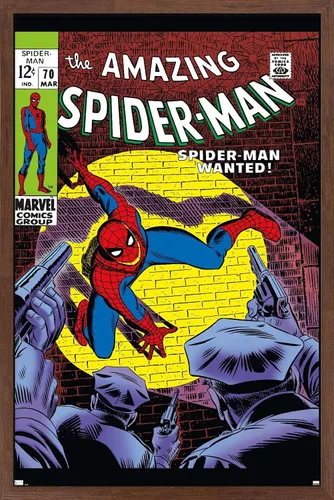 Vista 13 de Marvel Comics Amazing Spider-Man #70 - Póster de pared, 22.4 pulgadas de largo x 14.7 pulgadas de ancho, versión enmarcada de madera de granero