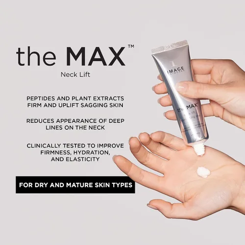 Vista 2 de IMAGE Skincare, The MAX Neck Lift, crema reafirmante para mejorar la apariencia de la piel flácida, mejorar la apariencia de líneas finas, 2.0 fl oz