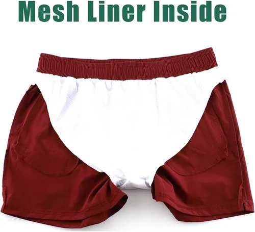 Vista 5 de Rexcyril Pantalones cortos de entrenamiento para hombre, de secado rápido, de 3 pulgadas, para correr, fisicoculturismo, con forro y bolsillos