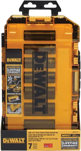 Vista 3 de DEWALT DWMT74736, Juego de llaves de impacto de accionamiento profundo de 7 piezas SAE, 1/2 pulgada, caja resistente