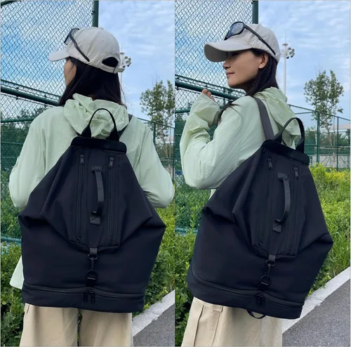 Vista 7 de Mochila de gimnasio, pequeña bolsa de gimnasio con compartimento para zapatos, mochila de viaje ligera, para entrenamiento, deportes, casual