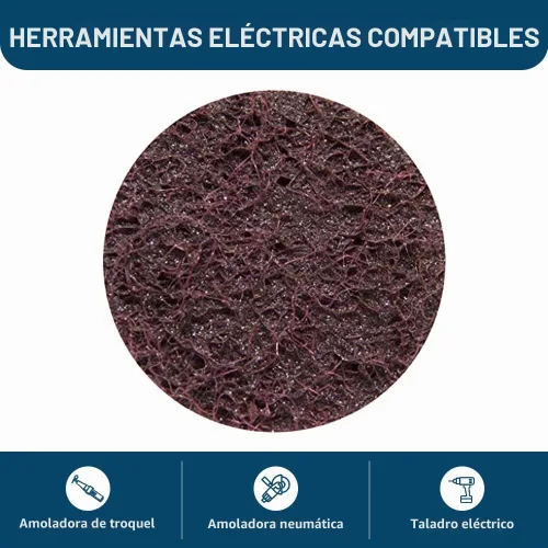 Vista 5 de Benchmark Abrasives Discos de lijado de 2 pulgadas, discos de acondicionamiento de superficie de nailon de cambio rápido, disco de lijado