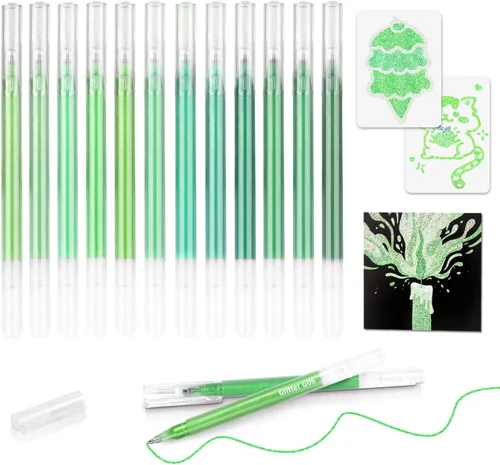 Vista 13 de Bolígrafos de gel con purpurina de 80 colores para libros de colorear para adultos y papel negro, punta fina suave de 0.039 in, gran capacidad